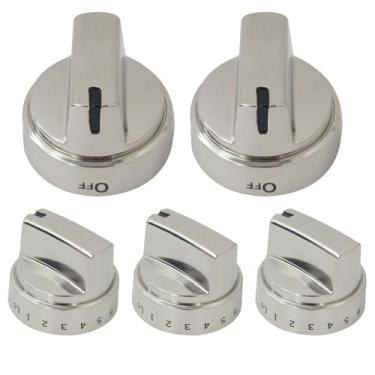 Imagem de Puxador de fogão de aço inoxidável WB03X24818 atualizado 2025 pacote com 5 - orifício reforçado em forma de D, adequado para fogões a gás GE JGB660SEJ4SS JGB660SEJ5SS JGB660SP1SS