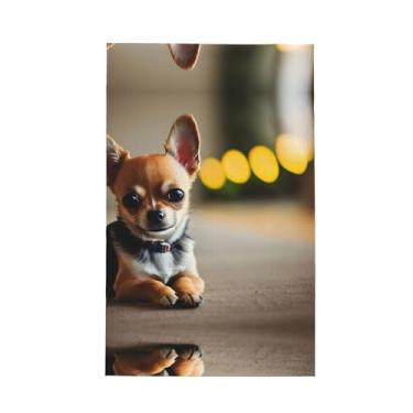 Imagem de XLLingL Chihuahua Dog 1 impressão impressa Waffle toalhas de cozinha, panos de prato de microfibra, para decoração e limpeza de cozinha - 1 peça