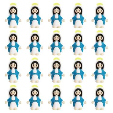Imagem de 20 peças de mini figuras de Páscoa Maria, desenho animado – decoração fofa de resina, presente de Páscoa e acessórios de jardim de fadas