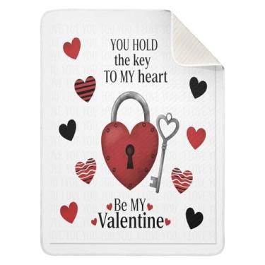 Imagem de Wassud Cobertor de bebê com cadeado de coração para meninos e meninas, macio e recém-nascido, cobertor aconchegante de algodão essencial para berçário, viagem, berço, carrinho 76 x 101 cm