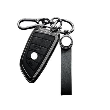 Imagem de Capa de couro para chave de carro Capa protetora Compatível com BMW X1 X3 X5 X6 X7 1 3 5 6 7 Série G20 G30 G11 F15 F16 G01 G02 F48 Acessórios(C-black keyring)