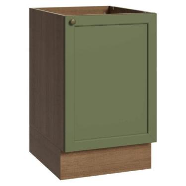 Imagem de Balcão de Cozinha 50cm 1 Porta (Sem Tampo) Rustic/Verde Vik Madesa, Ru