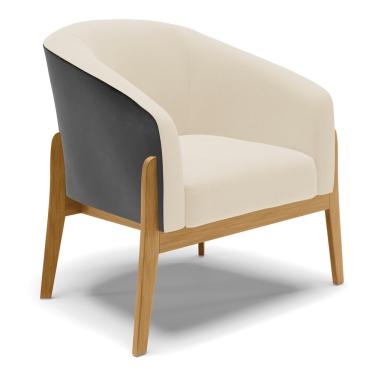 Imagem de Cadeira Sala de Jantar Base de Madeira Stella Pto/Linho D03 - D'Rossi