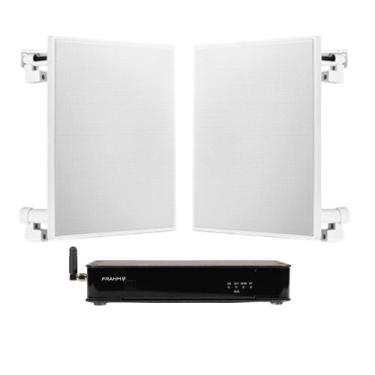 Imagem de COMP Kit Amplificador Receiver HDMI para TV + 2 Caixas de Som de embut