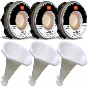 Imagem de Kit 03 Driver JBL D200X 110W 8 Ohms som Trio e 03 Corneta Fiamon Boca 