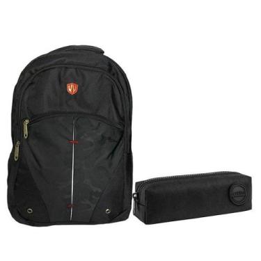 Imagem de Kit Mochila Escolar Notebook Sbfq7808 E Estojo Académie Preto - Fuseco