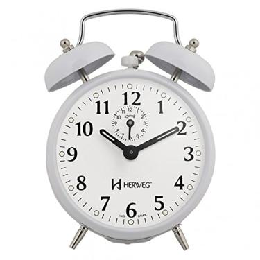 Imagem de RELOGIO DESPERTADOR CLASSICO RETRO VINTAGE BRANCO HERWEG