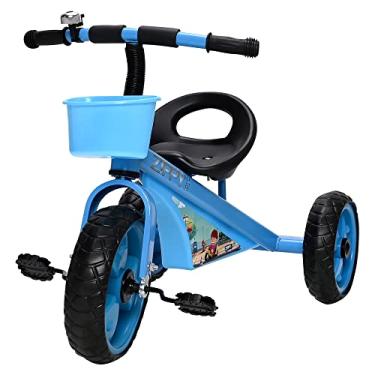 Imagem de Zippy Toys Triciclo Com Apoiador Cor Azul, Feito de Plástico e Aço Carbono. Possui Apoiador Removível, Duas Cestas e o Apoio Para os Pés. Indicado Para Crianças Acima de 03 Anos, Modelo: TE21F1