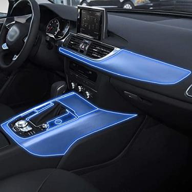 Imagem de MIVLA Consola central interior do carro filme protetor de tpu transparente filme de reparação, para acessórios de carro audi a6 s6 a7 c7 2012-2018