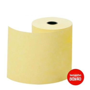 Imagem de Bobina Termica 80X40 Amarela 80Mm Impressora Cupom Sat C/30