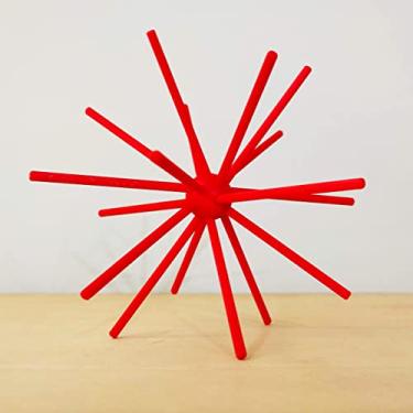 Imagem de Ouriço Decorativo P - 14 Cm Altura - Estatueta - Decoração -Toque 3D Cor:Vermelho