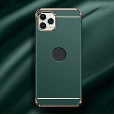 Imagem de Capa de telefone 3 em 1 com revestimento de luxo para iPhone 7 8 Plus 6 6s Capa dura fosca para iPhone 11 12 13 14 Pro Max 12 Mini X Xr Xs Case, verde escuro, para iPhone 13 Pro Max