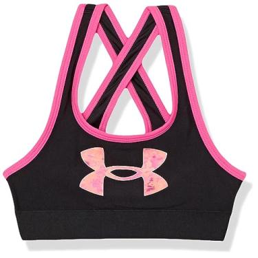 Imagem de Under Armour Sutiã feminino com estampa cruzada de impacto médio, (004) Preto / /, M