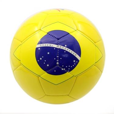 Imagem de Bola Futebol Campo Quadra Brasil Costura Sintético (Amarelo)