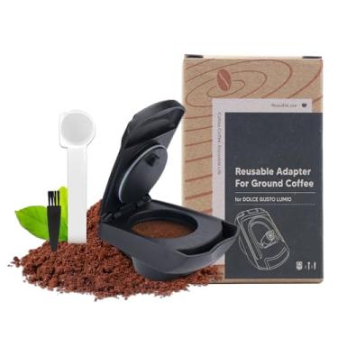 Imagem de Adaptador de cápsula de café reutilizável, adaptador de cápsula de café recarregável FOXNSK para Dolce Gusto Edge Máquina LUMIO DG325 com 1 colher e 1 pincel