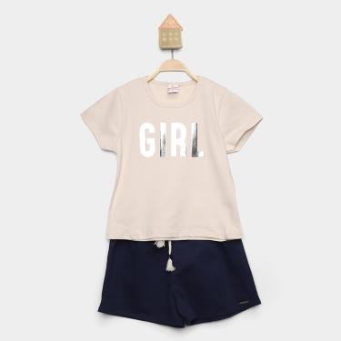 Imagem de Conjunto Infantil Brandili Camiseta e Short Menina-Feminino