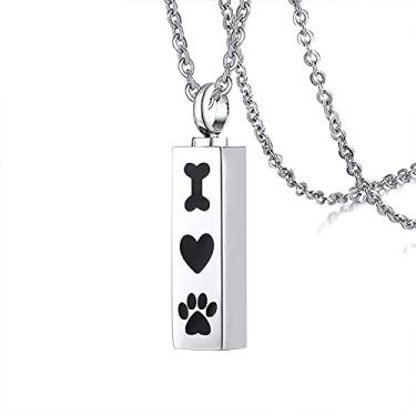 Imagem de YTIYT Colar para urna de cinzas, colar fofo pata osso coração aço inoxidável urna para animais de estimação cinzas cremação lembrança, Aço inoxidável, não conhecido