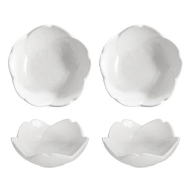 Imagem de WAIT FLY Lindos pratos de tempero de cerâmica em forma de Sakura de 7,6 cm / suportes de saquinhos de chá/pires de ketchup/pratos de aperitivo/vinagre especiarias salada soja sushi wasabi tempero