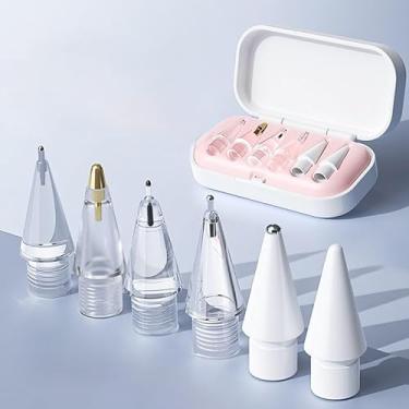 Imagem de LOVE MEI Pontas de lápis de substituição para Apple Pencil Pro, pontas de caneta atualizadas adequadas para Apple 2ª geração USB-C, lápis digital Logitech Crayon, pontas de agulha com capa, conjuntos