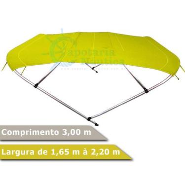 Imagem de Capota Toldo Nautico 4 Arcos 3 m Comprimento Estrutura Reforçada P/ La