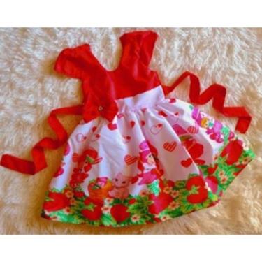 Imagem de Vestido Infantil Temático Simples Moranguinho - aurea, M