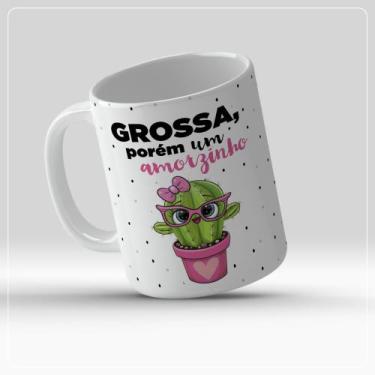 Imagem de Caneca de porcelana - Grossa, porém um amorzinho - Cacto - LIVE