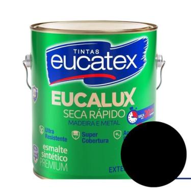 Imagem de Esmalte Sintético Premium Eucalux, Seca Rápido Eucatex 3,6L, Preto