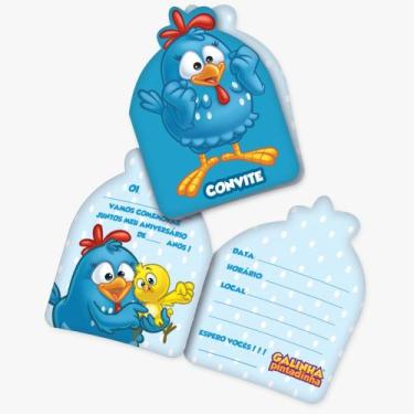 Imagem de Convite Festa Galinha Pitadinha- Pacote com 8 unidades - FestColor