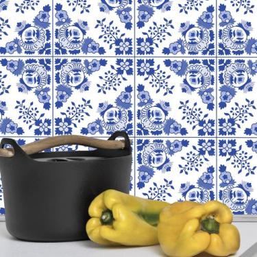 Imagem de Adesivo de Azulejo Azul Alva 20x20 cm com 12un - Quartinhos