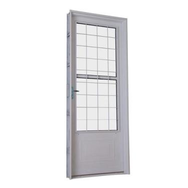Imagem de Porta de Giro em Aço 215 x 85 x 12 cm Postigo Esquerda Grade Quad. Bra