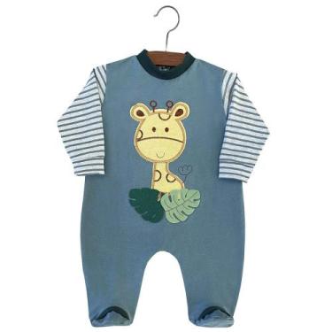 Imagem de Macacão Manga Longa Menino Aconchego Girafa Verde - Amora Baby Enxovai