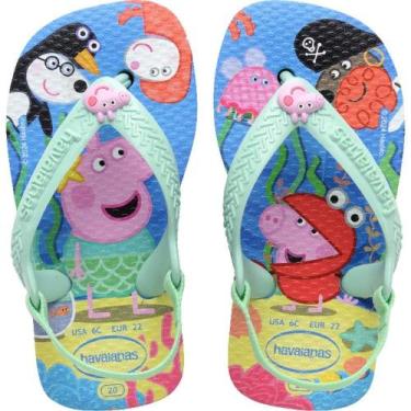Imagem de Chinelo Havaianas Infantil BABY Peppa PIG Azul Lavanda Tamanho 21