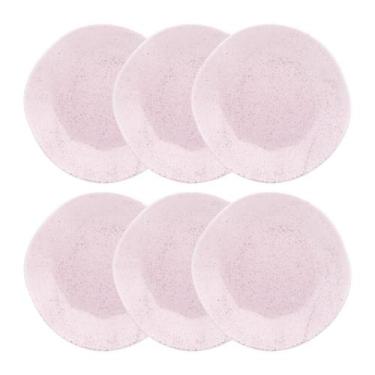 Imagem de Conjunto 6 Pratos Raso 27,5 cm Ryo Pink Sand Porcelana Oxford