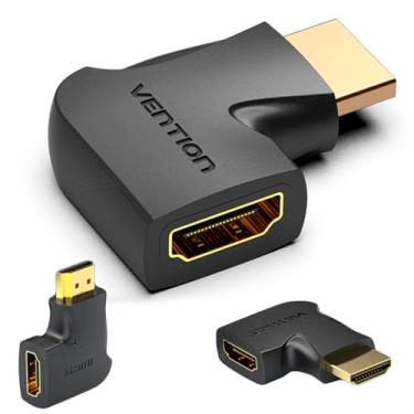 Imagem de Adaptador HDMI 270° 90° Graus Macho Para HDMI Fêmea VENTION HDMI Conector Curvo Cotovelo Angular Vertical Universal Em L Computador Monitor Tela Televisão Painel Projetor