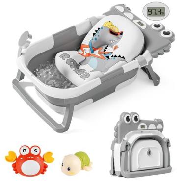 Imagem de Banheira Dobrável para Bebês TPN com Monitor de Temperatura - Cinza