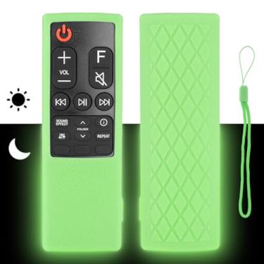 Imagem de Capa de controle remoto de silicone compatível com LG AKB75595331 / AKB75595321A / KB75595401 Soundbar Remote Capa protetora à prova de choque com cordão (verde fluorescente)