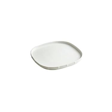 Imagem de Prato de cerâmica estilo ocidental, utensílios de mesa domésticos, prato de macarrão de salada branca - quadrado de 19,8 cm