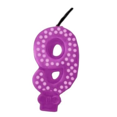 Imagem de Vela De Aniversário Poá Lilás - N9