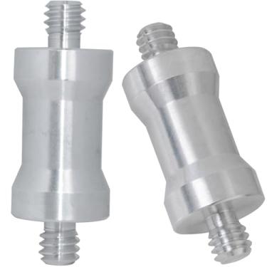 Imagem de LUORNG 2 peças de conversão de suporte de luz parafusos intercambiáveis adaptador de acessório de cabeça de tripé 1/4 macho para 1/4 macho parafusos de conversão de suporte de luz soquete adaptador