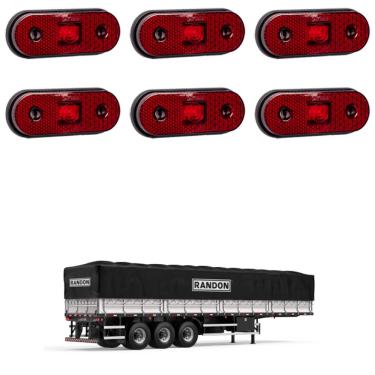 Imagem de 6 Lanterna Lateral Randon LED Rubi Saída Fios