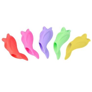 Imagem de Puxa de lápis para caligrafia infantil, garras a lápis | Ajuda da postura de escrita de silicone para golfinhos | Presunhas de lápis macios Conjunto de auxílio à caligra