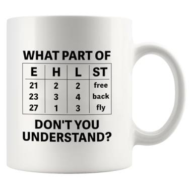 Imagem de What Part of Don't You Understand Swimmer Gifts Sarcástico Nadador Irmão Irmã Namorado Namorada Marido Esposa Amigos Natação Caneca Cerâmica 325 ml Branca