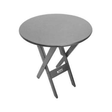Imagem de Mesa Dobrável De Madeira Redonda 70cm Preta - Tarimatã