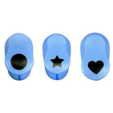 Imagem de Kit 03 Furador Perfurador De Eva Papel 16mm Coração, Estrela, Circúlo 