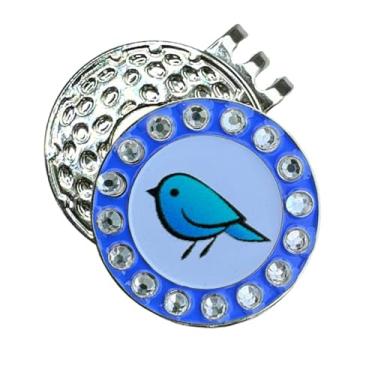 Imagem de Marcador de bola de golfe Bling com clipe para chapéu | Marcador magnético para mulheres | Marcador de bola elegante para golfistas, ideia de presente divertido com ímã forte para chapéu, viseira