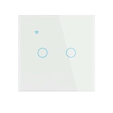 Imagem de GaoLeAve Interruptor inteligente WiFi interruptor de toque de parede com luz da UE 220V fio neutro/sem fio neutro Tuya Smart Life 1/2/3/4 Gang-101BW-WHITE-02