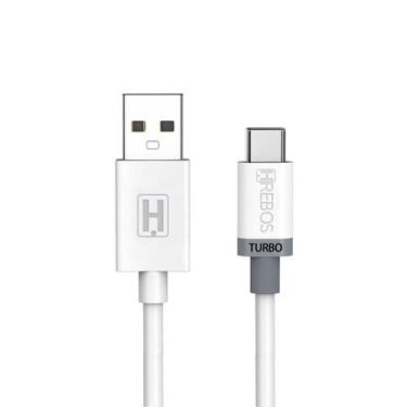 Imagem de Cabo Turbo 2M tipo-c para Samsung A06 A16 A26 A36 A56 - Hrebos, Branco