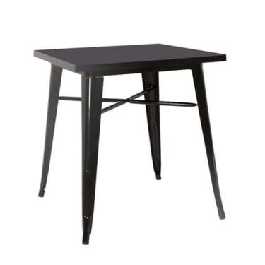 Imagem de Mesa Bar Quadrada Aço Ferro Tolix Iron Preto 80x80 - Decoreshop