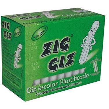 Imagem de GIZ BRANCO PLASTIFICADO CX.C/50 PALITOS ZIG GIZ