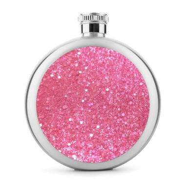 Imagem de Cantil de aço inoxidável, frasco de metal com impressão brilhante com glitter, clássico, cantil, garrafa de viagem, garrafa portátil de licor